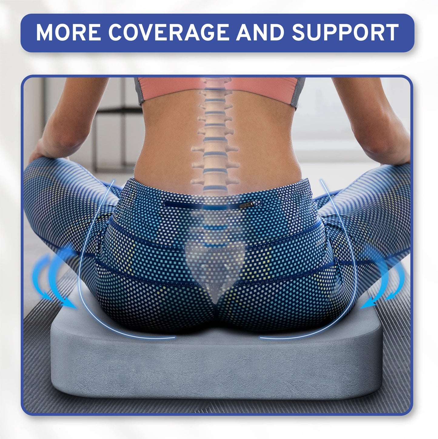 ComfySure Seat Cushion Extra Large - Firm Memory Foam Chair Pad for Recliner, Wheelchair, Office Chair, Stadium, Bleacher, Car, Floor, Patio Furniture, Bariatric Overweight Users 19”x17”x3”