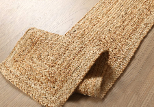 Goroly Home Reversible Jute Braided Table Runner - Farmhouse Burlap, Eco-Friendly Rustic Vintage Dining Table Runner, Table Decor, Handwoven, Natural Fiber, Sustainable - 13x72 Inch, Natural