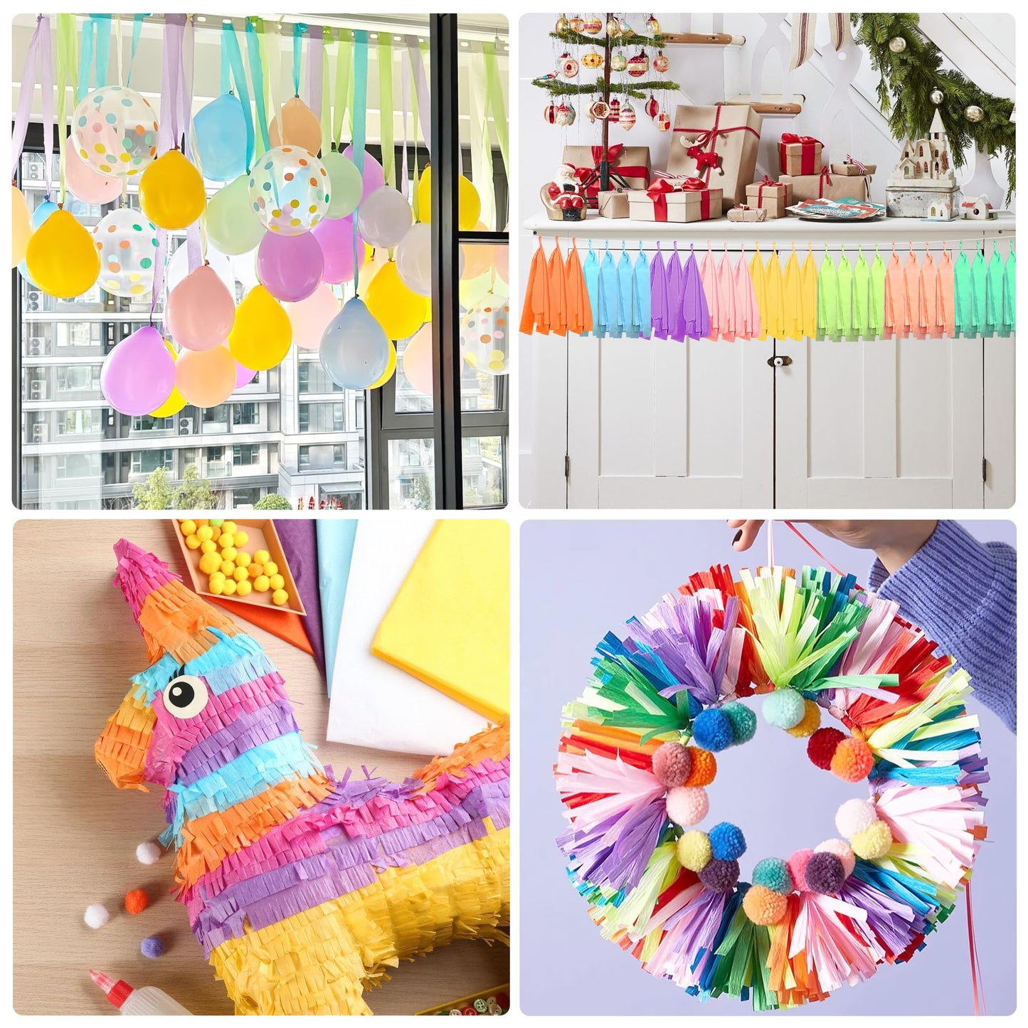 Oubest Crepe Paper Streamers 2.2 Inch x 656 Feet Ideal Party Supplies & Decorations for Birthdays Baby Showers Bachelorettes Weddings DIY, 8 Rolls Pastel Streamers Backdrops, Doorway & Wall Decor