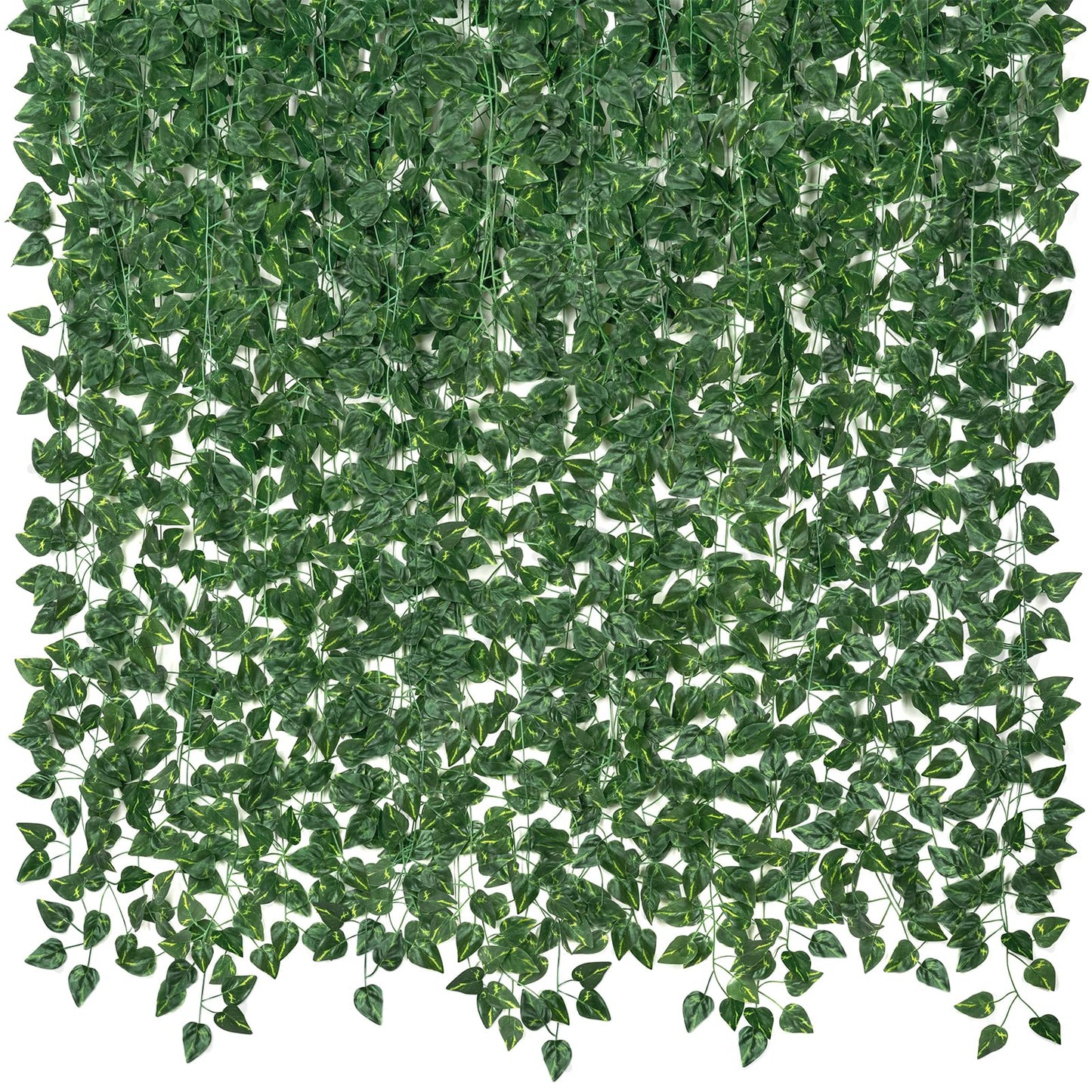 CQURE 14 Pack 98Ft Artificial Ivy Garland, Fake Vines UV Resistant Greenery Leaves Fake Plants Hanging Aesthetic Vines for Home Bedroom Party Garden Wall Room Decor