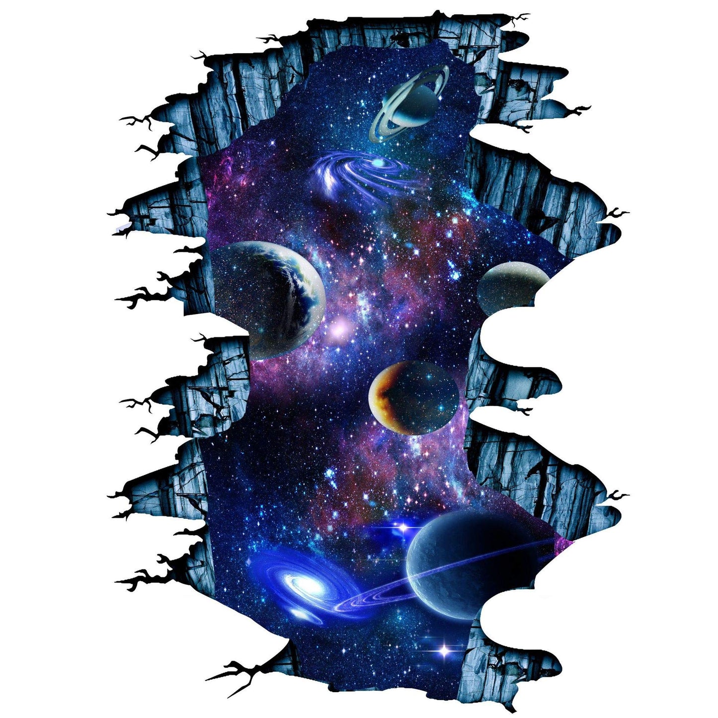 Quanhaigou Galaxy Wall Sticker,Space Wall Decal,Planet Wallpaper Decoration Decor