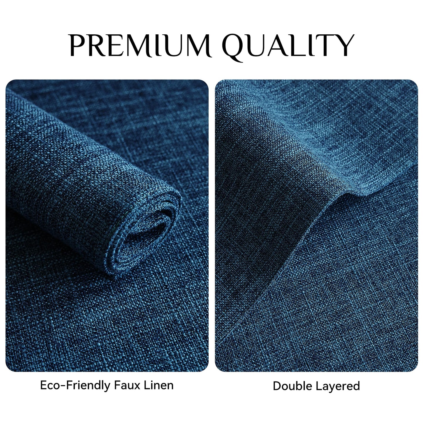 Softalker Faux Linen Placemats Set of 4-12 x 18 Inch, Heat Resistant Double Layered Durable Burlap Farmhouse Place Mats, Non-Slip Washable Rustic Table Mats for Dining, Kitchen, Party（Navy Blue