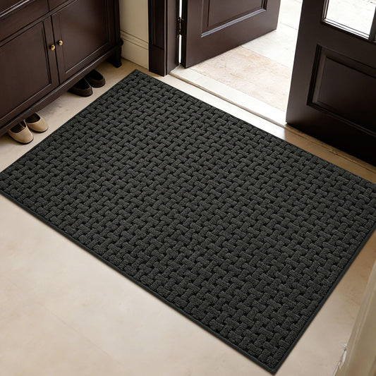 FLOORHUG Door Mat Indoor Entrance 32x48, Non-Slip Washable Doormats Entry Way Mats, Dirt Resistant and Absorbent Welcome Mat, Easy Clean Low-Profile Doormat, Front Door, Inside Entrance, Dark Grey