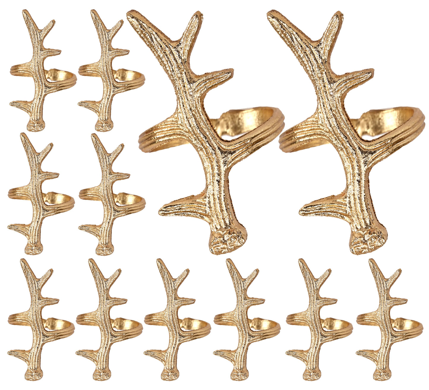 Modern Metal Napkin Rings Set of 12 - Napkin Rings Holder for Dinning Table Parties Dining Table, Weddings, and Special Events - Elegant Table Décor for Home & Restaurants (Gold) - CLEENTABLE