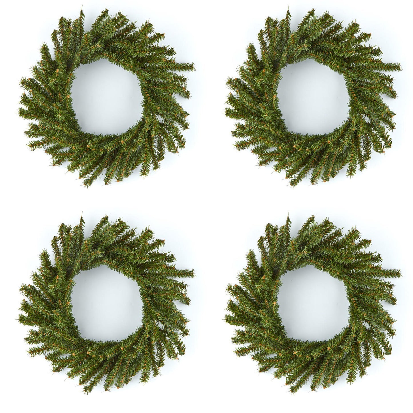 Pack of 4 Artificial Pine Wreaths (12 Inch) by Factory Direct Craft - Christmas Holiday Decoration for Front Door, Kitchen Cabinets, Dining Room Chairs and Tables