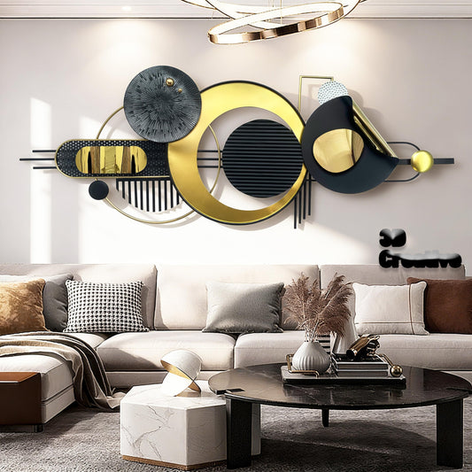ERMOFAV Metal Wall Art, Abstract Wall Décor Black and White Metal Wall Decor, Large 59×22 In Modern Metal Wall Sculptures Decor for Home, Living Room, Bedroom, Dining Room,Entryway,Kitchen,Office