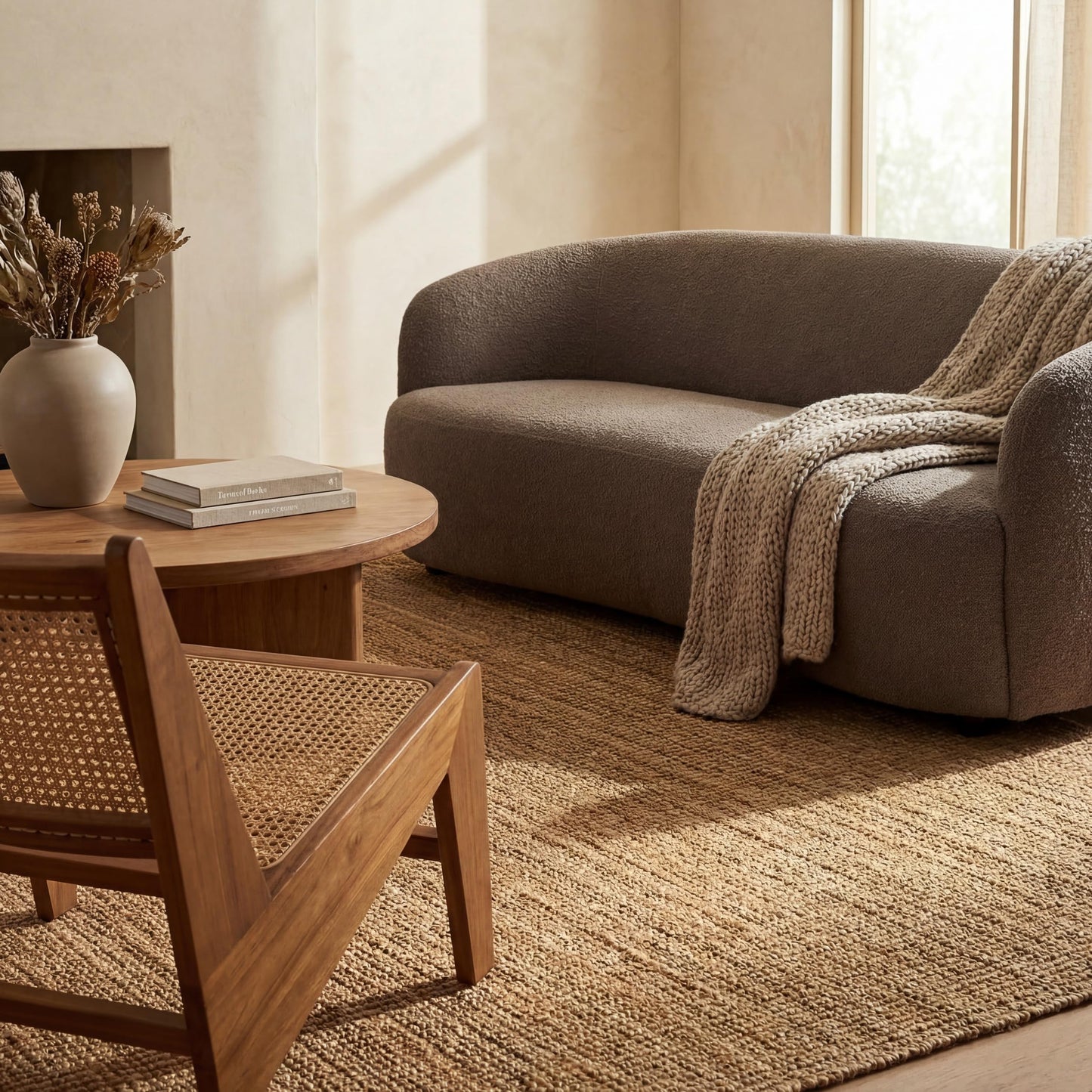 nuLOOM Ashli Solid Farmhouse Jute Accent Rug, 2X3, Natural