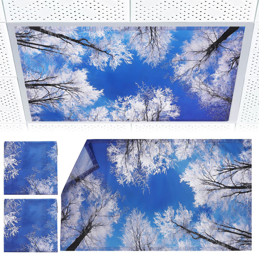 Torixqi 2pcs Fluorescent Light Covers - Light Covers for Ceiling Lights Classroom, Magnetic Light Filters for Office, Hospitals, Home 4 x 2 Feet (winter)