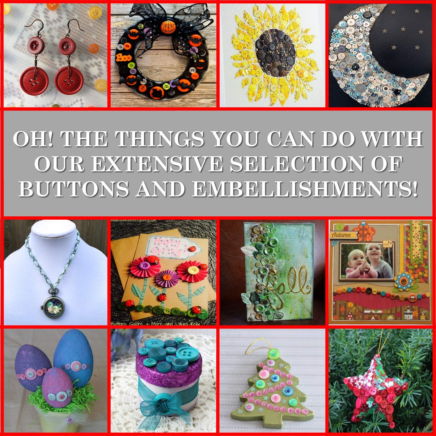 Buttons Galore and More Halloween & Fall Collection of Decorative Novelty Buttons Embellishments for Craft and Sewing DIY Projects (Hello Autumn)