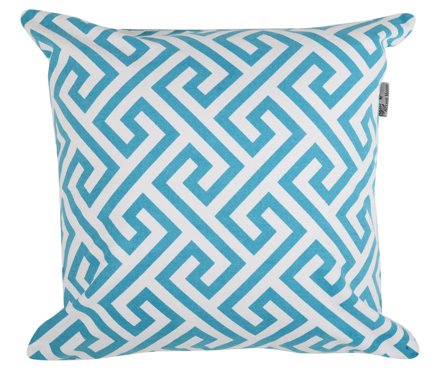 ACCENTHOME Cotton Canvas Throw Cushion Cover Printed Both Side for Home Sofa Couch, Chair Back Seat,4pc Pack 18"x18" in Color Aqua
