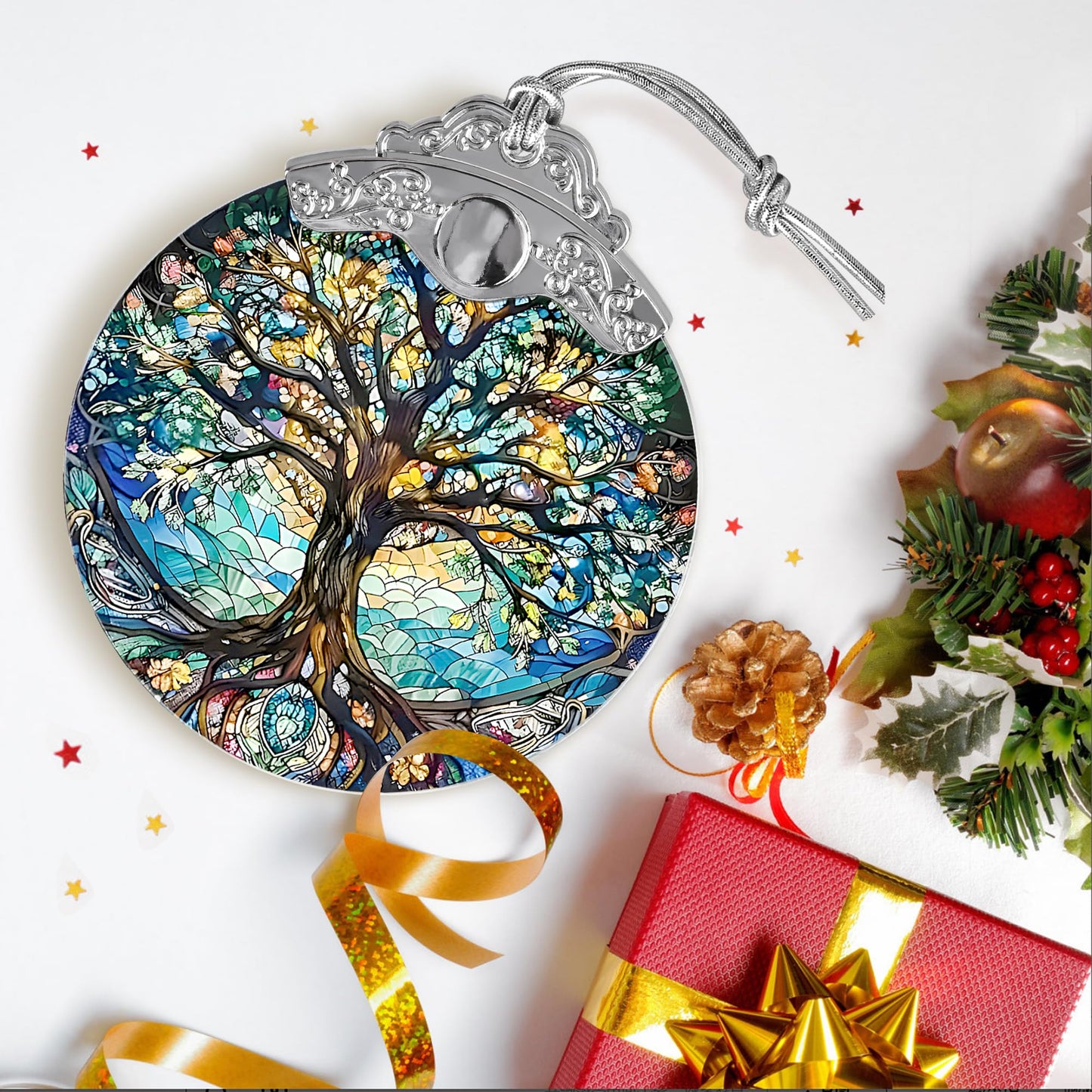 Jocidea Tree of Life Stained Glass Suncatcher - Holidays & Christmas Tree Ornament, Decor & Gifts