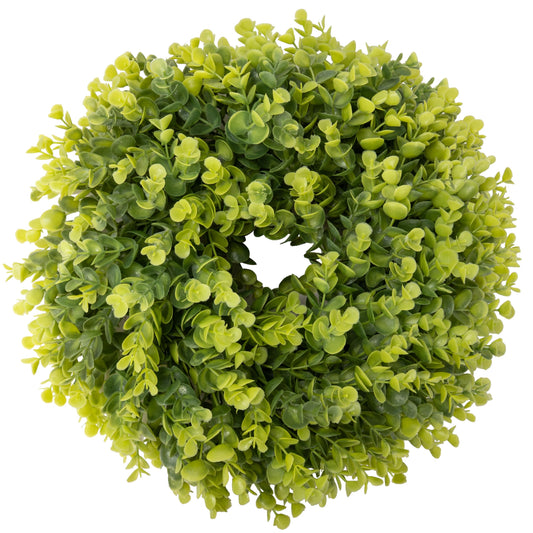 IPLNTS Summer Wreaths for Front Door 15" Artificial Boxwood Wreath Spring Door Wreath for Farmhouse Wedding Festival All Season Home Decor