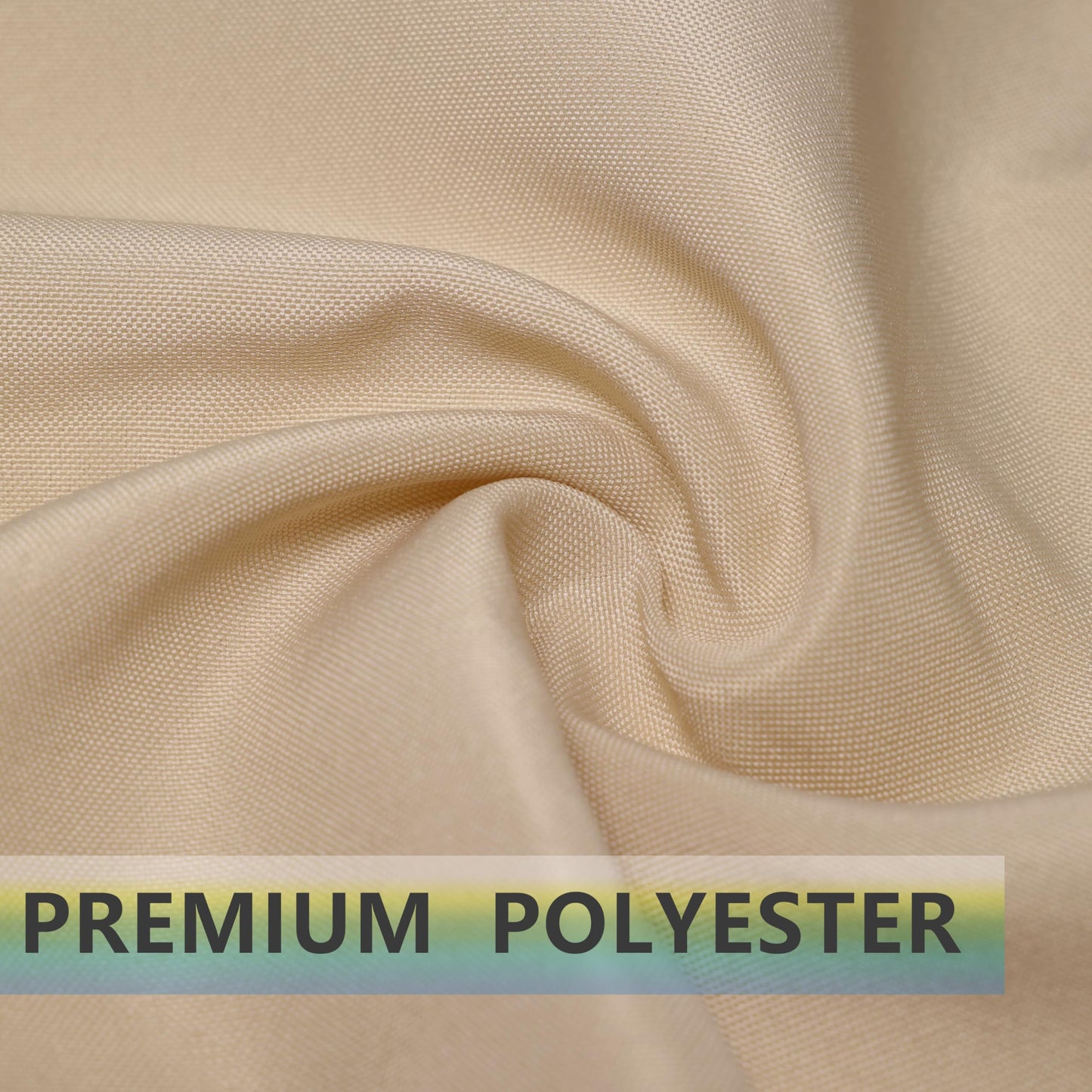 PLOYMONO Beige Heavy Duty Polyester Napkins - 17 x 17 Inch Solid Washable Cloth Dinner Napkins - Set of 8 Napkins with Hemmed Edges - Great for Weddings, Parties, Banquets Dinner & More