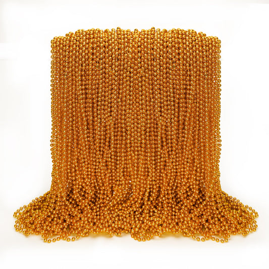 EOBOH 100PCS Mardi Gras Beads, Orange Bead Toy Necklaces Party Favors, 33" Necklaces Costume Accessories, Festival Parade Throw Accessories Mardi Gras Halloween Wedding Celebrations Decor