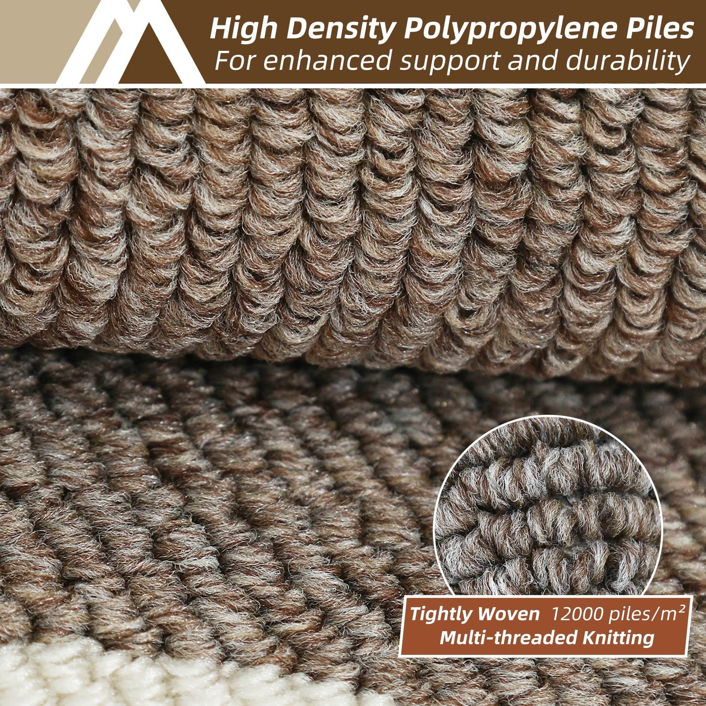 COSY HOMEER Long Kitchen Floor Mats for in Front of Sink Super Absorbent Kitchen Rugs and Mats 24"x48" Non-Skid Kitchen Mat Standing Mat Washable,Polypropylene,Brown,Frame