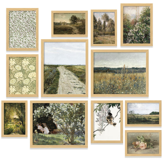 97 Decor Vintage Wall Art Prints - Vintage Prints for Wall Decor, Countryside Landscape Painting Spring Pictures, Farmhouse Poster French Country Gallery Wall Art (8x10 Unframed)