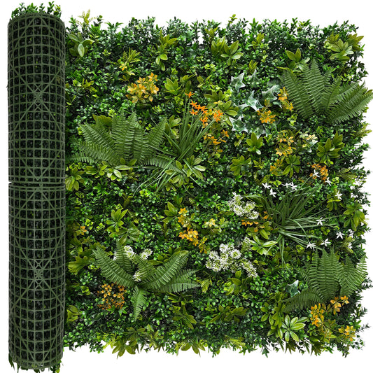 DOPGIB Artificial Green Wall Panels: 40"x120" Faux Greenery Vine Hedge Ivy Privacy Fence Screen with UV Protection&Fake Boxwood Plant Backdrop for Indoor Wedding and Outdoor Garden Backyard Decor