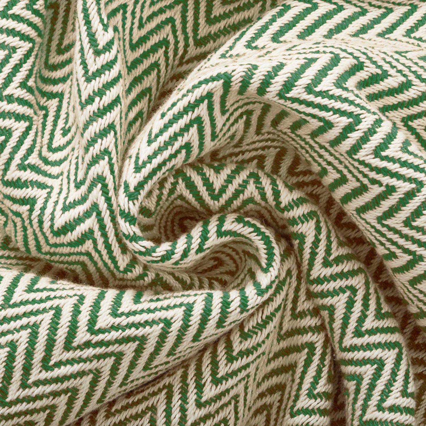 Americanflat 50x60 Throw Blanket - Soft and Breathable Cotton Throw Blanket for Couch, Bed, Chair - Decorative Blankets Perfect for Home, Office, or Outdoor Use - Sage and Beige Herringbone Design