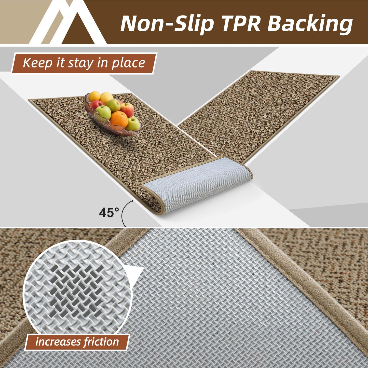 COSY HOMEER Door Mat 20" x 32", Non Slip Absorbent Entryway Rugs, Dirt Trapper Doormats, Washable Entrance Mats, Low Pile Welcome Floor Mat for Front Back Door and Entry Mats,Taupe
