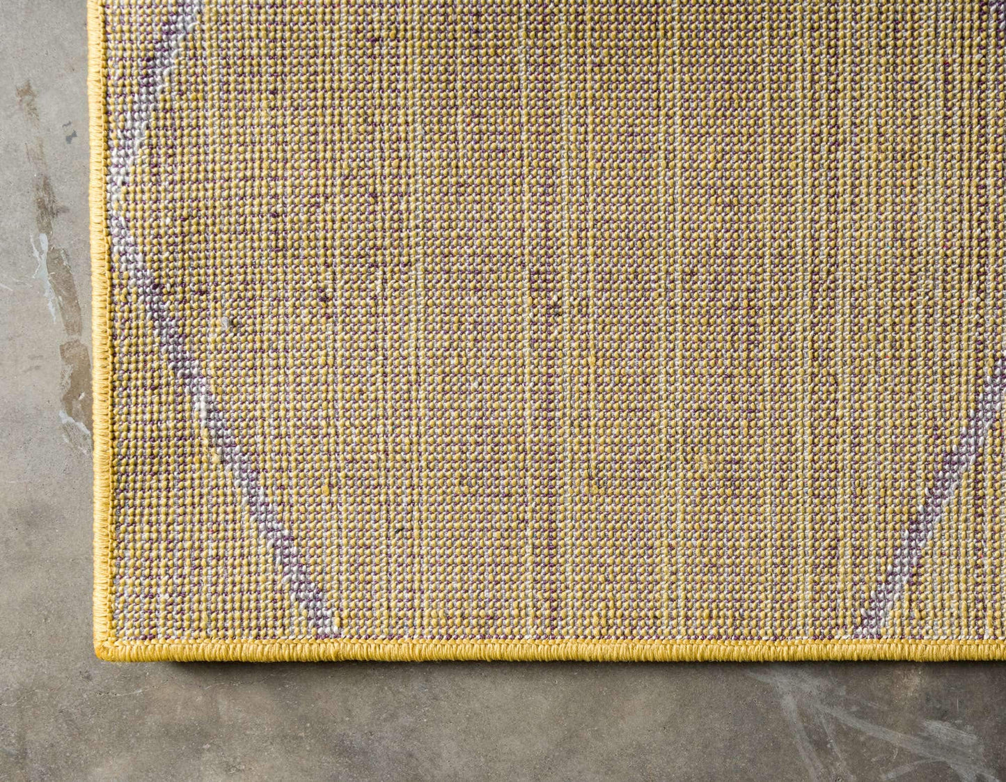 Unique Loom Trellis Frieze Collection Area Rug - Geometric (2' x 8' 8" Runner, Yellow/ Ivory)