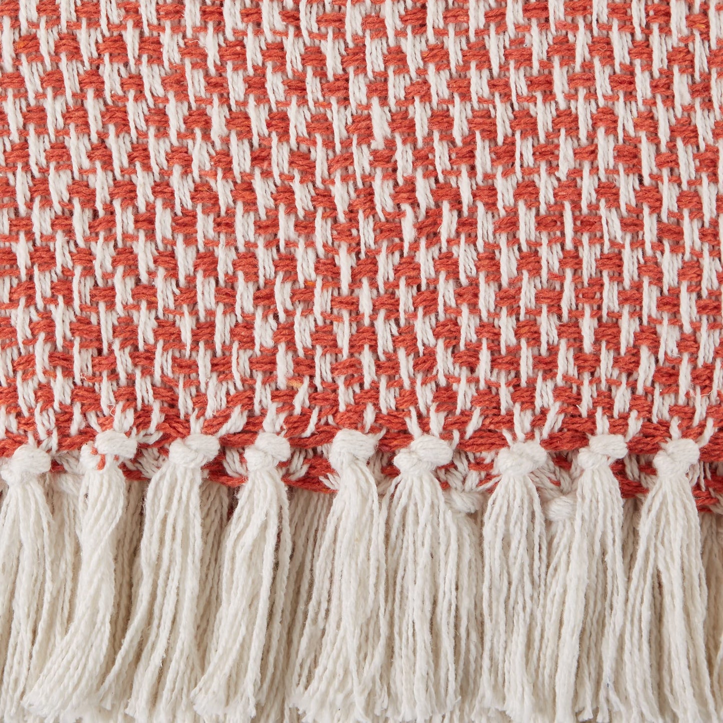 DII Woven Throw Collection 100% Cotton, Basketweave, 50x60, Spice
