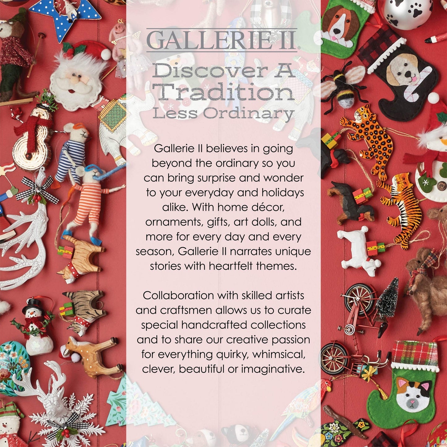 Gallerie II Red & White Vintage Bauble Ornament Red