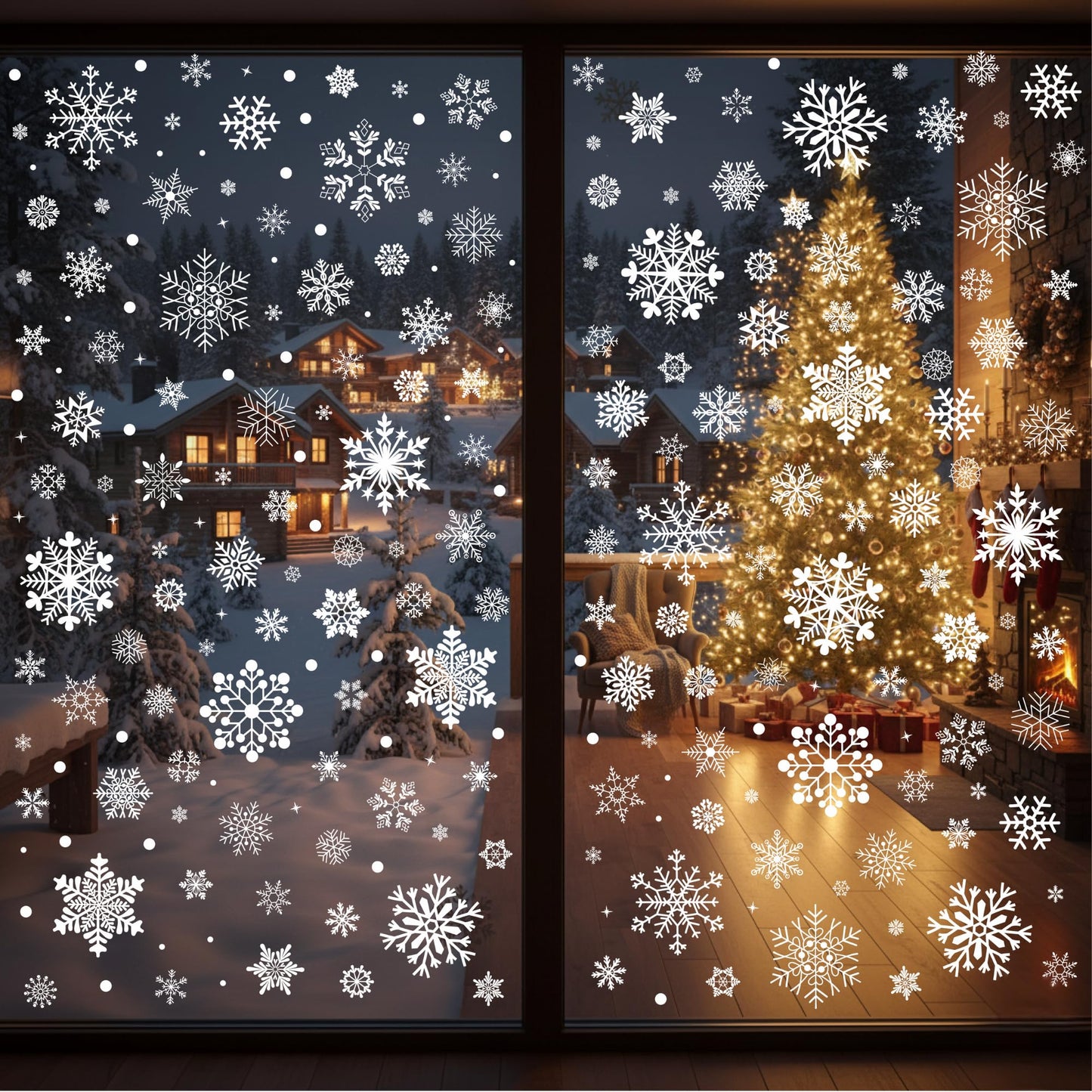 Snowflake Window Clings Stickers | 456Pcs Snowflake Clings Window Decal Christmas Decorations Christmas Stickers Winter Xmas Decorations Indoor Outdoor Glass Accesories Decor Supplies