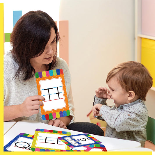 Alphabet Bulletin Board Set, 37 PCS ABC Wall Decorations 26 Upper/Lower Case Letters plus 0-10 Numbers Small Posters for Preschool, Kindergarten Classroom Playroom Bedroom Decorations for Students