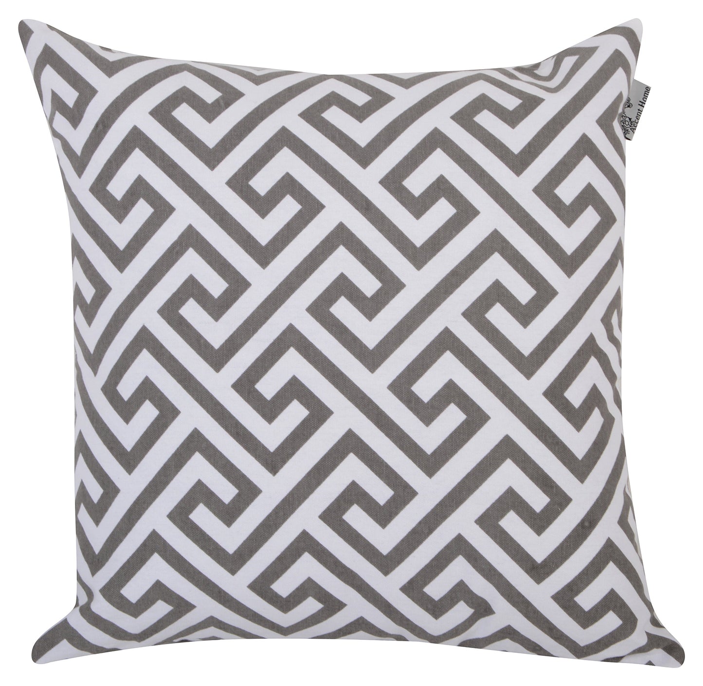Accent Home Cotton Canvas Throw Cushion Cover Printed Both Side For Home Sofa Couch, Chair Back Seat,4pc pack 18x18" in Color Grey