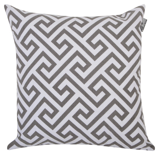 Accent Home Cotton Canvas Throw Cushion Cover Printed Both Side For Home Sofa Couch, Chair Back Seat,4pc pack 18x18" in Color Grey