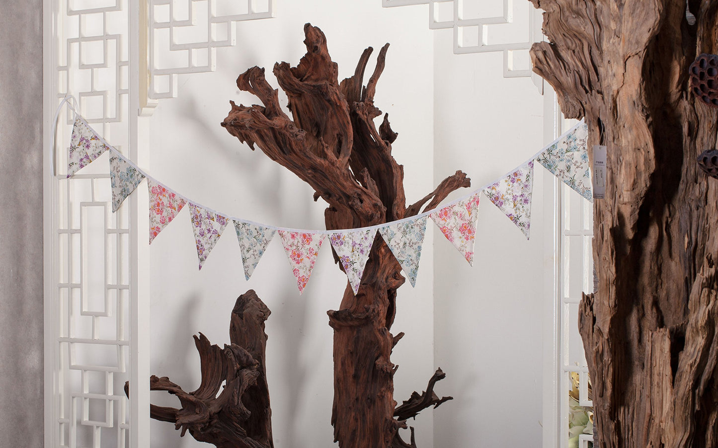 LOVENJOY Pastel Pennant Banner Triangle Spring Floral Fabric Bunting Shabby Chic Tea Party Flag Garland