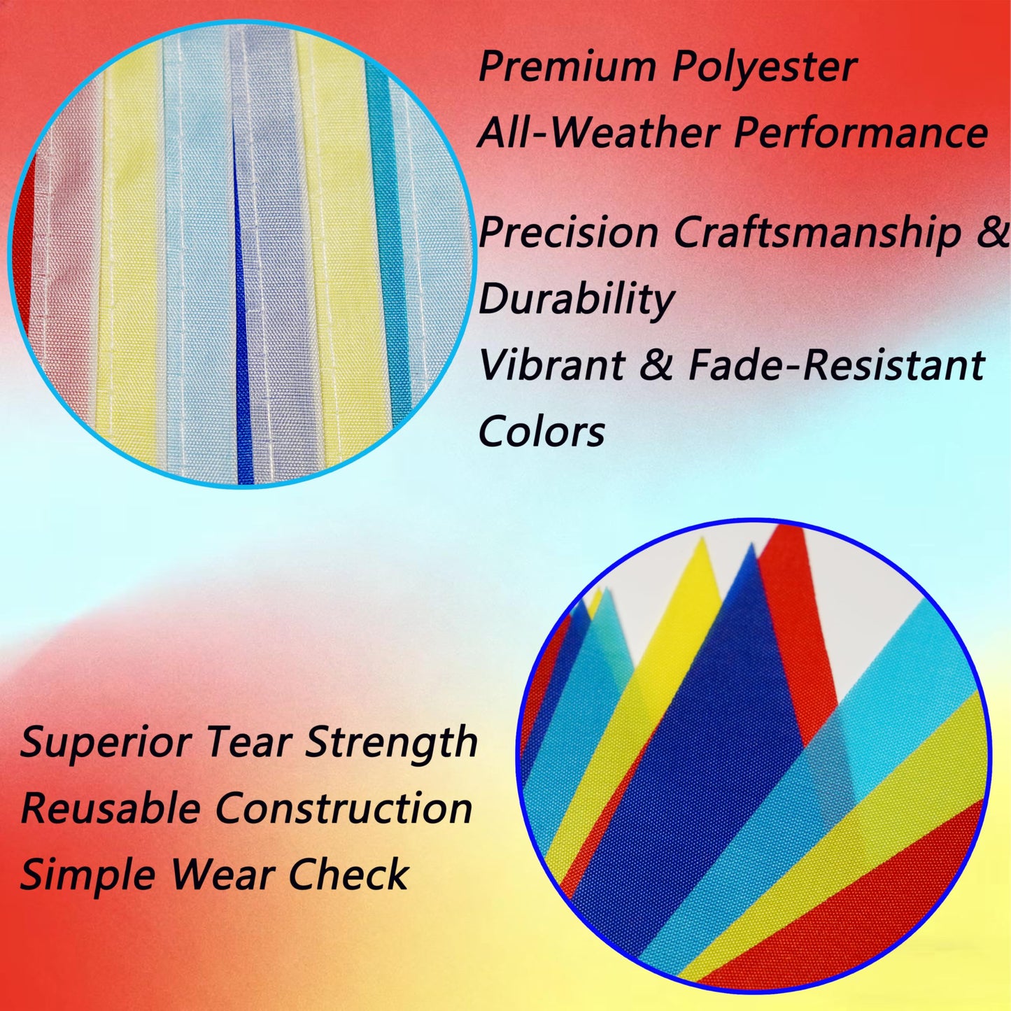 Red Yellow and Blue Pennant Banner String DIY Triangle Garland Flags for Kids Birthday Baby Showers Carnival Clown Operations Outdoor Garden Festivals School Events Weddings Picnics 66Ft 64Pcs