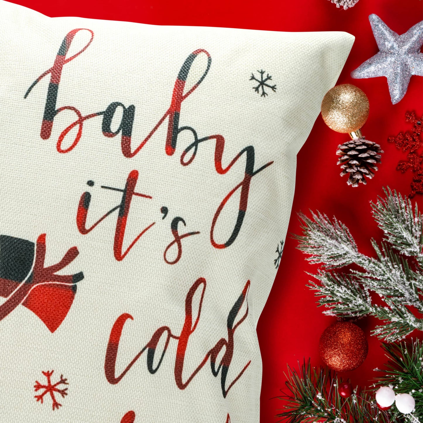 TDHDIKE Farmhouse Christmas Pillow Covers - 18x18 Inch Set of 4, Sofa Couch Decorations