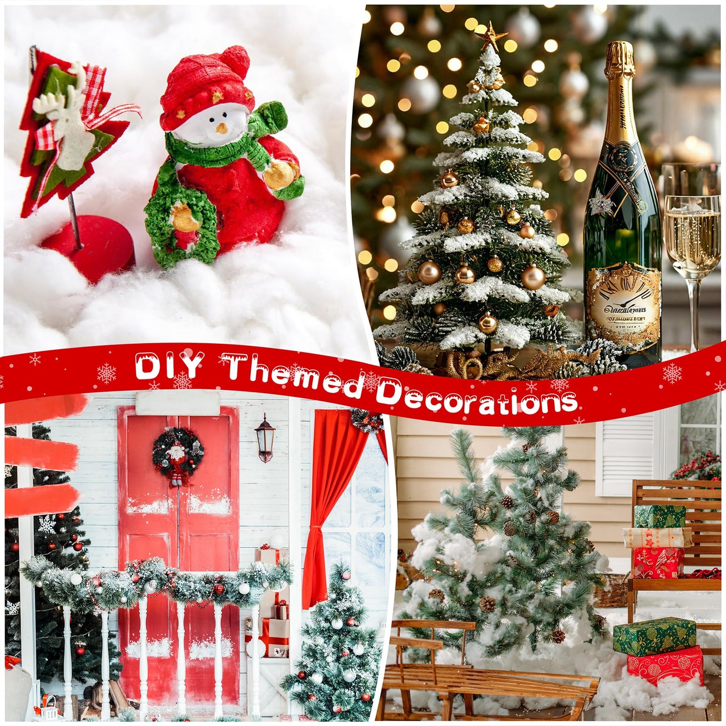 Fake Snow 780g/27.5oz Fluffy Artificial Snow for DIY Mantle Table Village Nativity Displays,Soft Cotton Fake Snow Clouds for Winter Christmas New Year Wedding Birthday Valentines Party Decoration