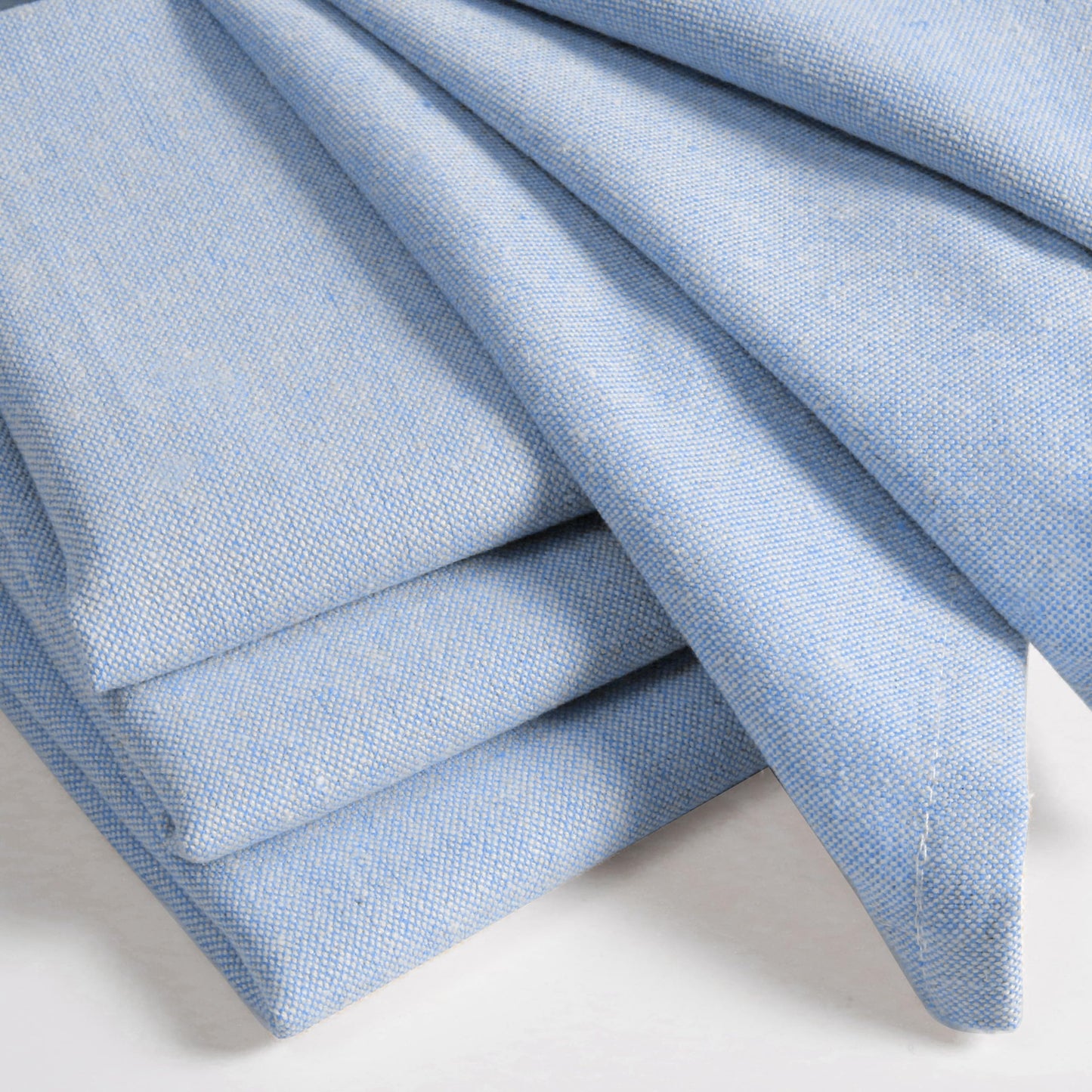 Native Fab Solid Cloth Napkin Set of 12, 100% Chambray Cotton, Washable, Reusable Dinner Cloth Napkin 17x17 inches, Table Decor Napkins for Dinner, Events, Sky Blue