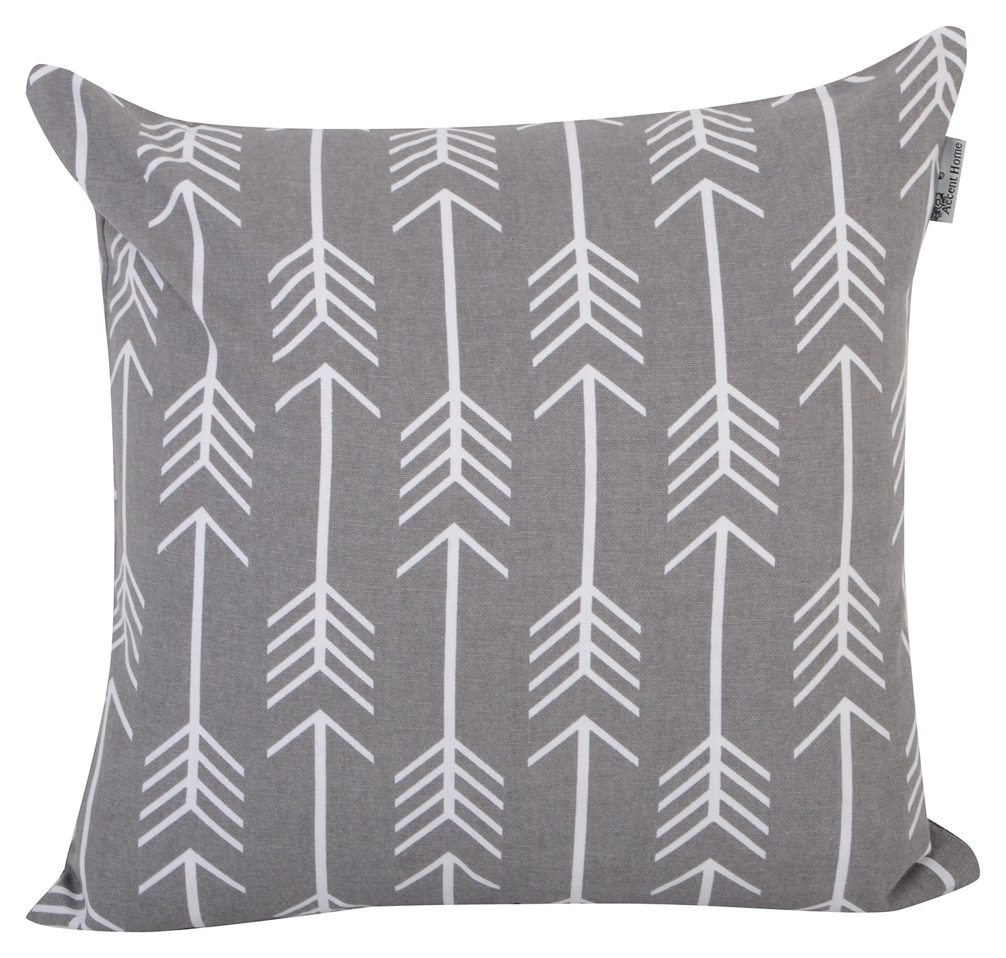 Accent Home Cotton Canvas Throw Cushion Cover Printed Both Side For Home Sofa Couch, Chair Back Seat,4pc pack 18x18" in Color Grey