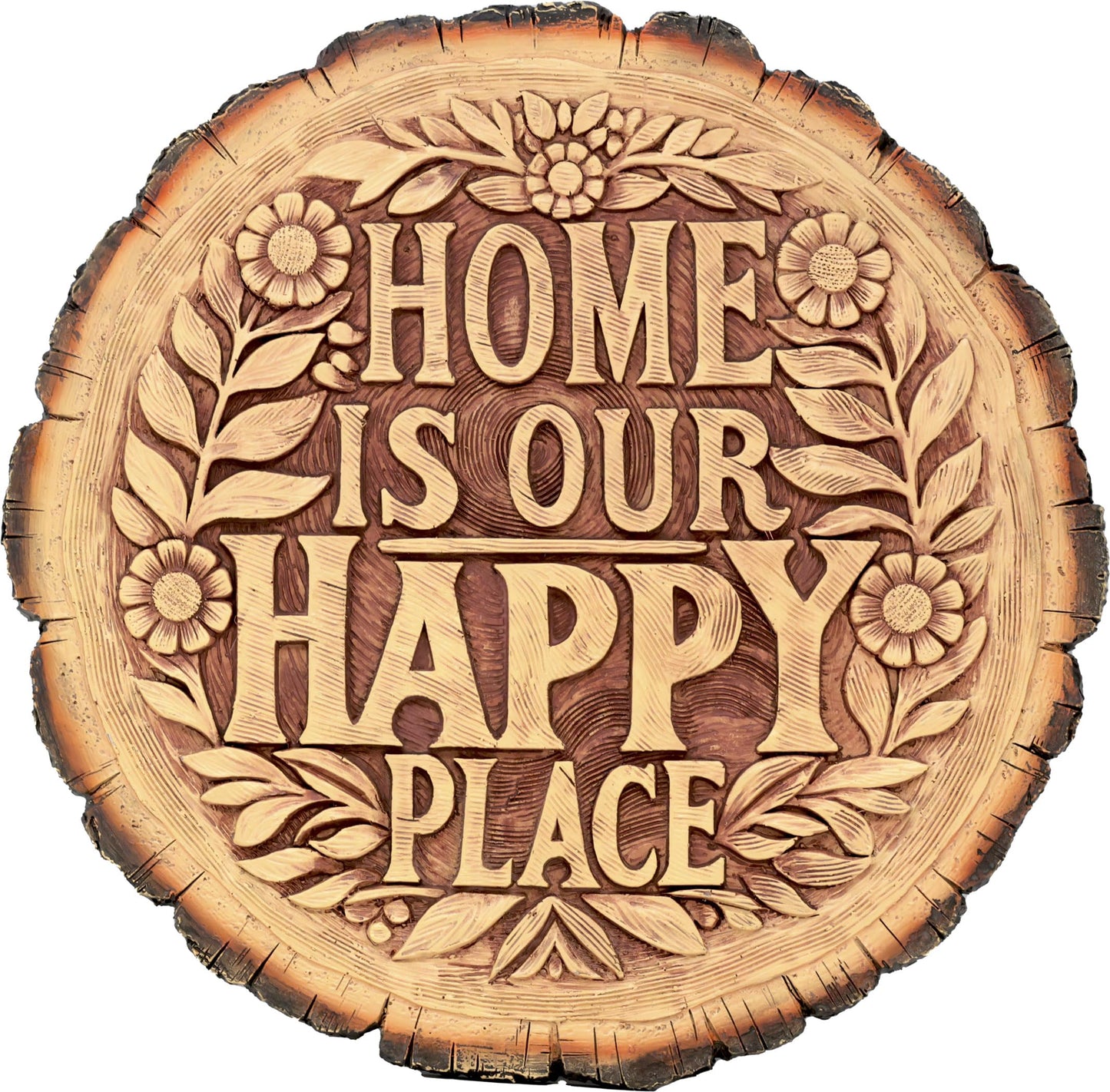Spoontiques - Garden Décor - Happy Place Stepping Stone - Decorative Stone for Garden