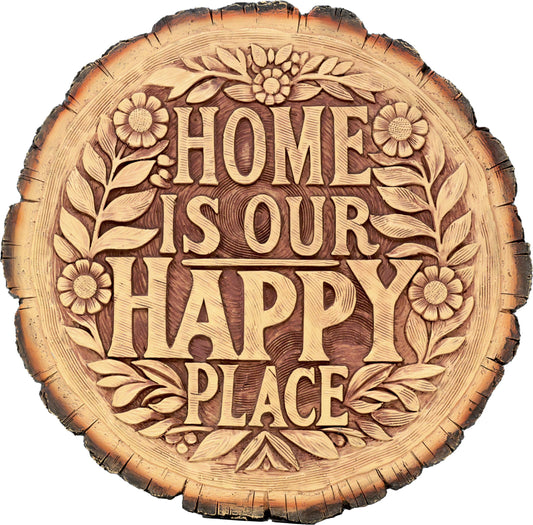Spoontiques - Garden Décor - Happy Place Stepping Stone - Decorative Stone for Garden