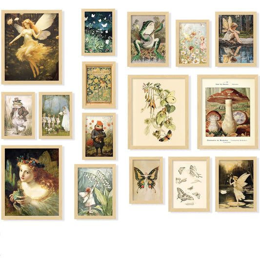 97 Decor Vintage Fairycore Decor - Fairy Art Prints Aesthetic, Cottage Core Wall Art Posters, Fairy Pictures Cottagecore Mushroom Pictures, Earthy Goblincore Decorations for Bedroom Home (8x10 Unframed)