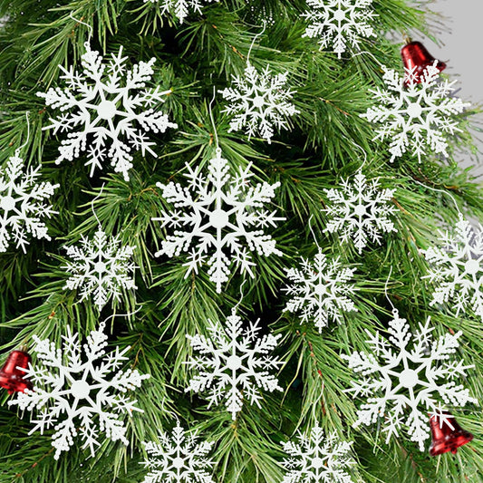 Snowflake Decorations 24 Pcs Snowflake Ornaments for Tree Snowflakes Christmas Tree Decorations for Christmas Embellishments and Winter Party DIY Craft Decoration
