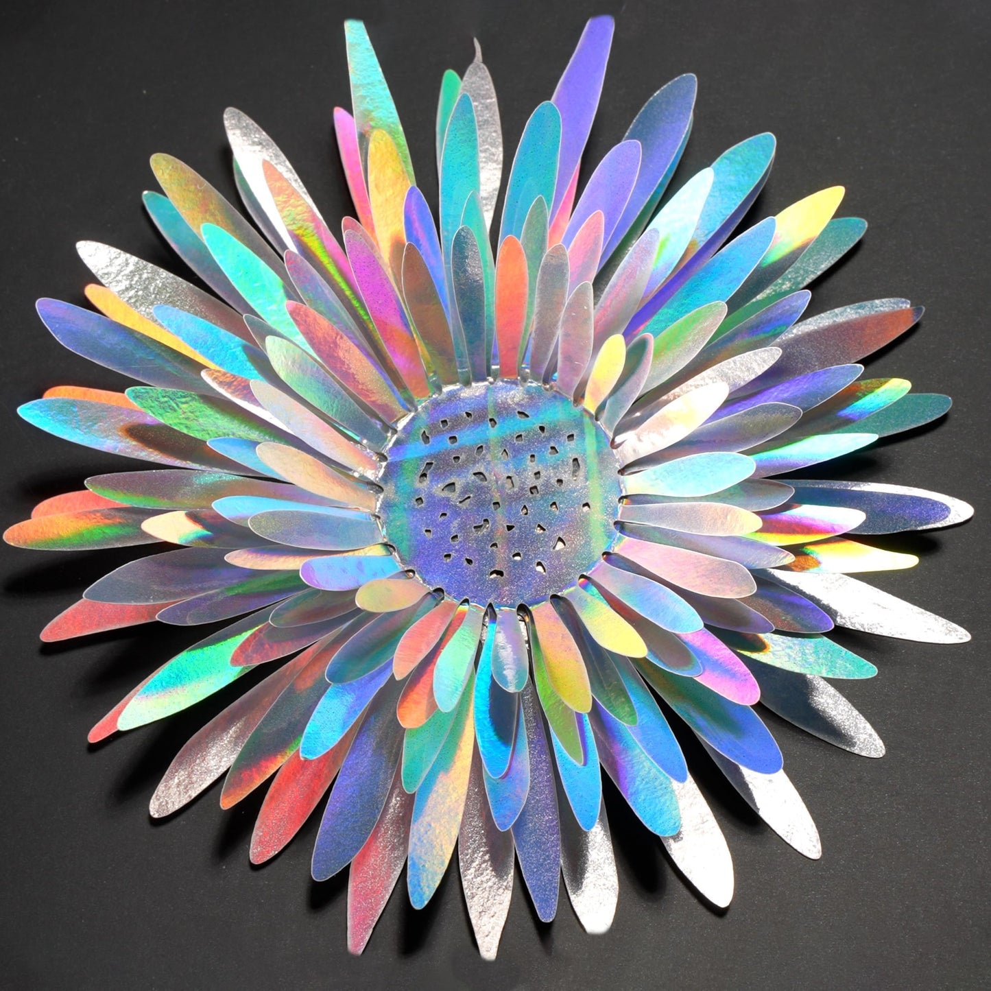Cheerland Iridescent Wall Decals Peel and Stick Floral Wall Decor Stickers 3D Flower Wall Decal Holographic Iridescent Party Decorations Teal Mandala 3D Flowers Sticker Door Decoration Bedroom Murals