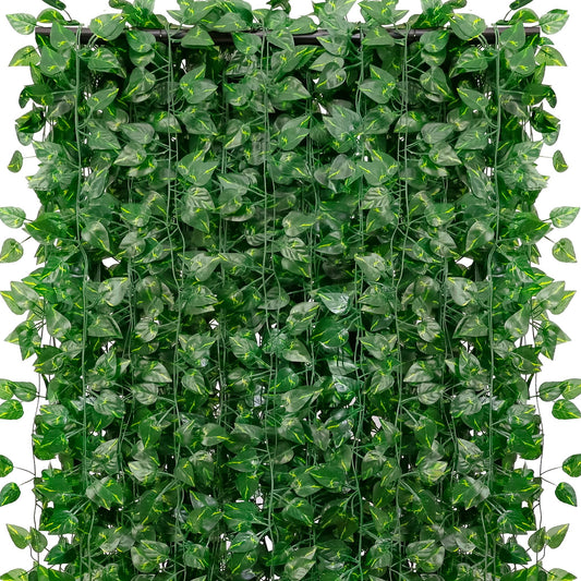 GreeneryVine 270 Feet 36 Pack Fake Greenery Hanging Garland, Artificial Ivy Leaf Plants, Vine Leaves, Flowers Foliage for Bedroom Garden Wall Decor