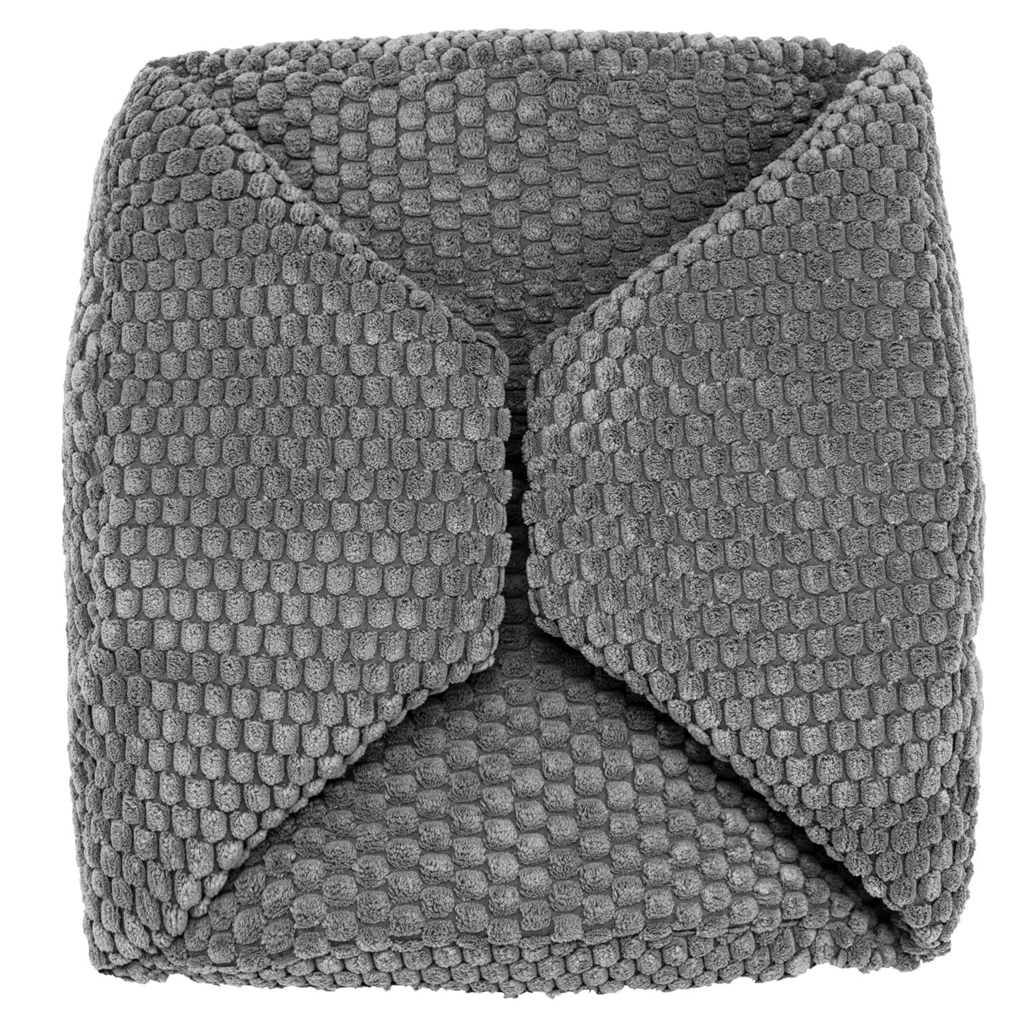 Poofieotto Unstuffed Pouf Ottoman Cover Handmade Footstool Ottoman Storage Solution Floor Pouf Footrest Cushion 20Diameterx12Height Inches for Living Room Wedding Dark Gray