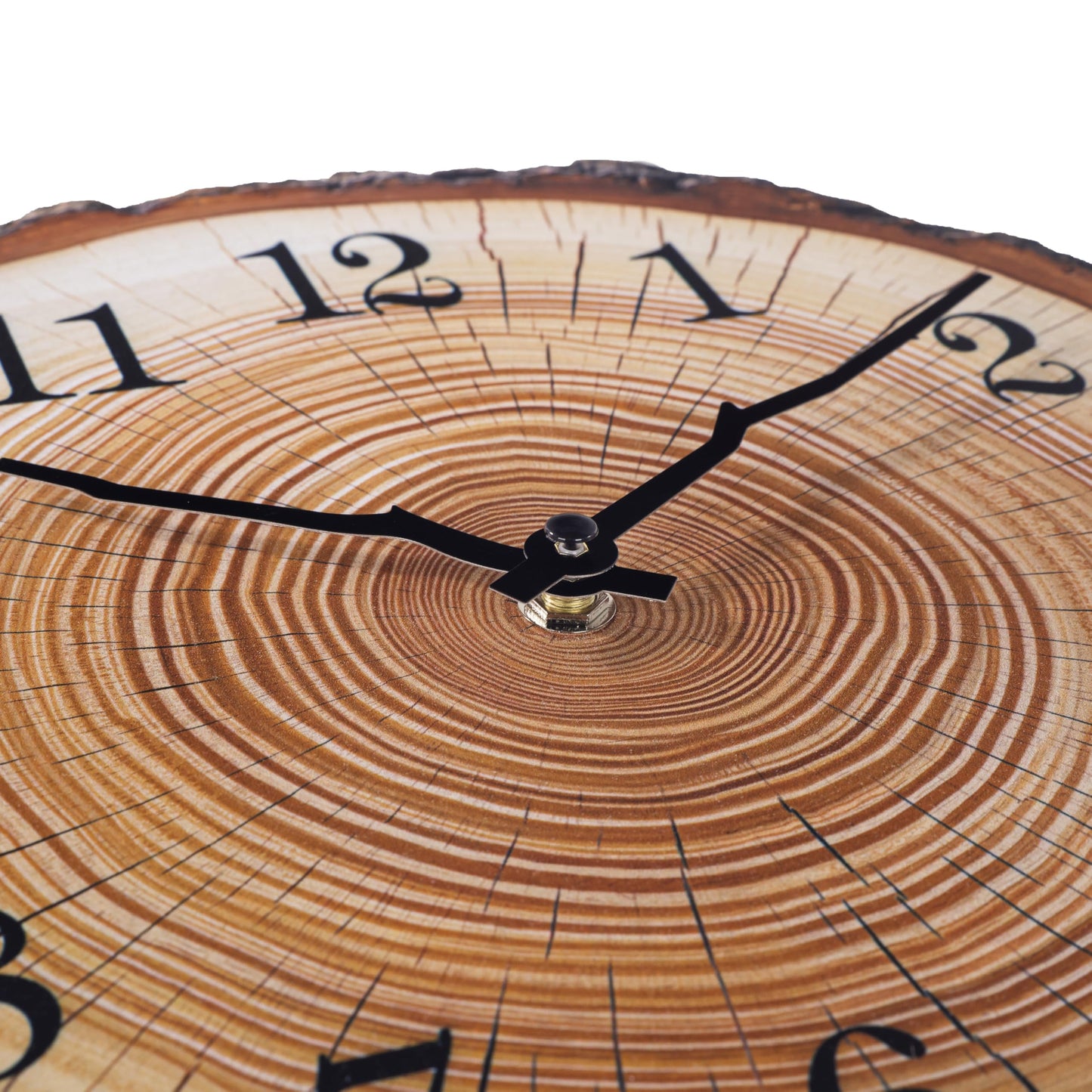 Rustic Wooden Wall Clock 12 Inch Silent Non Ticking Wall Clocks Battery Operated