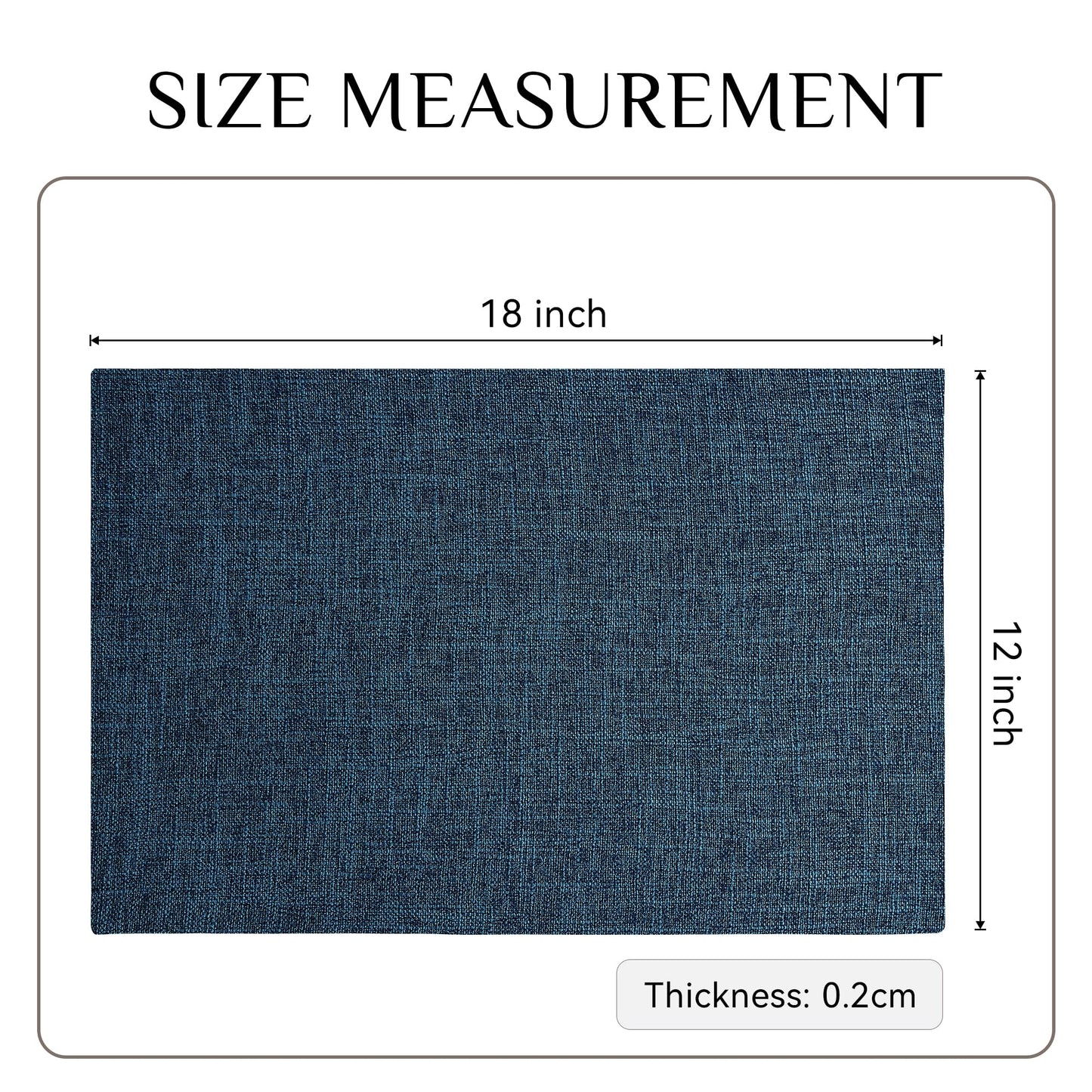 Softalker Faux Linen Placemats Set of 4-12 x 18 Inch, Heat Resistant Double Layered Durable Burlap Farmhouse Place Mats, Non-Slip Washable Rustic Table Mats for Dining, Kitchen, Party（Navy Blue