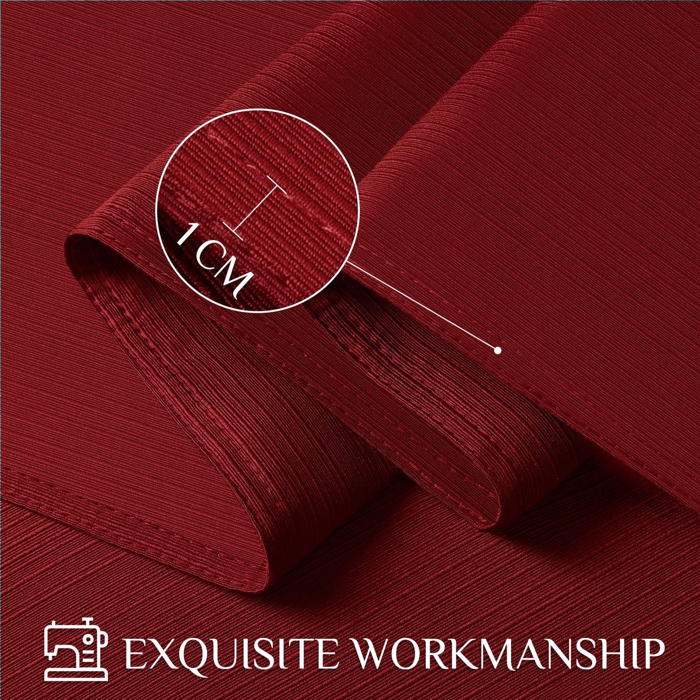 Softalker Jacquard Christmas Tablecloth Rectangle - Geometric Line Red Thick Table Cloth Waterproof & Stain Resistant Washable Table Covers for Xmas Eve/Family Dinner/Holiday Party (60 x 84 inch)