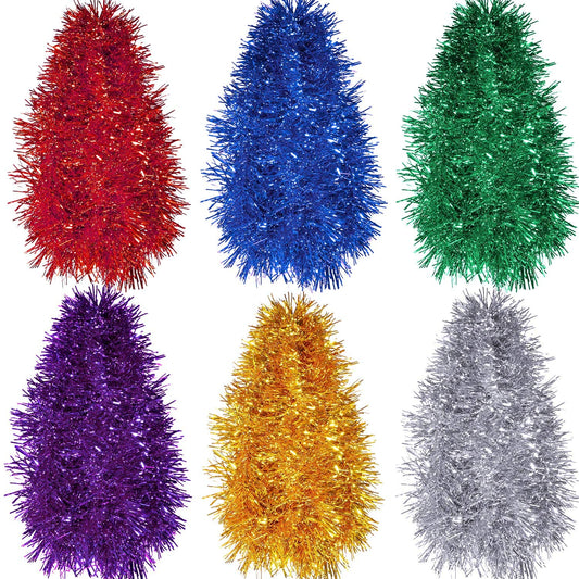 Shappy 90 ft 6 Rolls Wedding Tinsel Garland Decor Glitter Metallic Twist Garland Wedding Summer Luau Birthday Party Indoor Outdoor Hanging Home Decor(Multicolor)