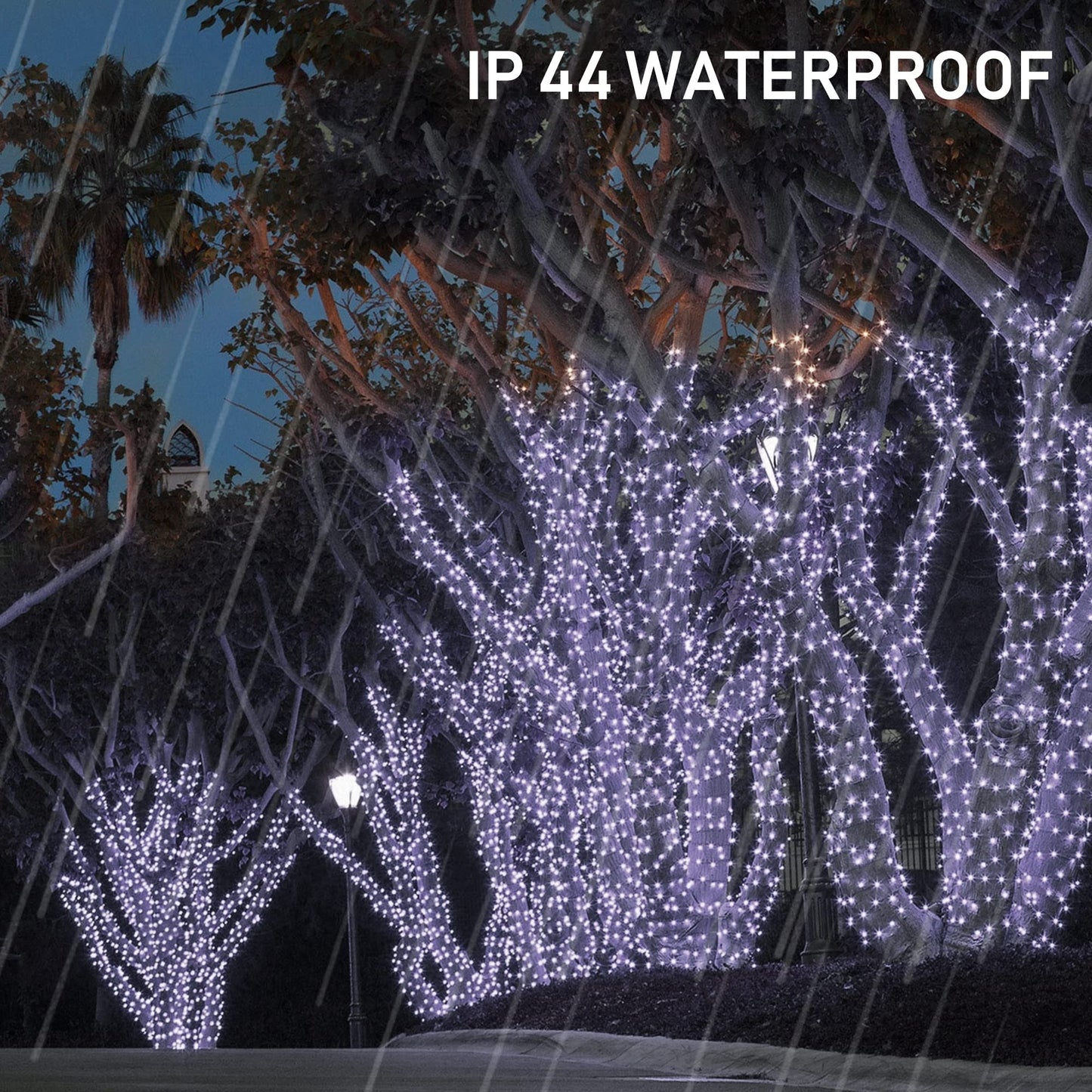 TW SHINE 2 Pack Solar Christmas Lights Decorations Outdoor, Total 400 LED 132 FT Solar Powered Outdoor Christmas Lights with 8 Modes, Waterproof Christmas Decor for Home Tree Party Yard (White)