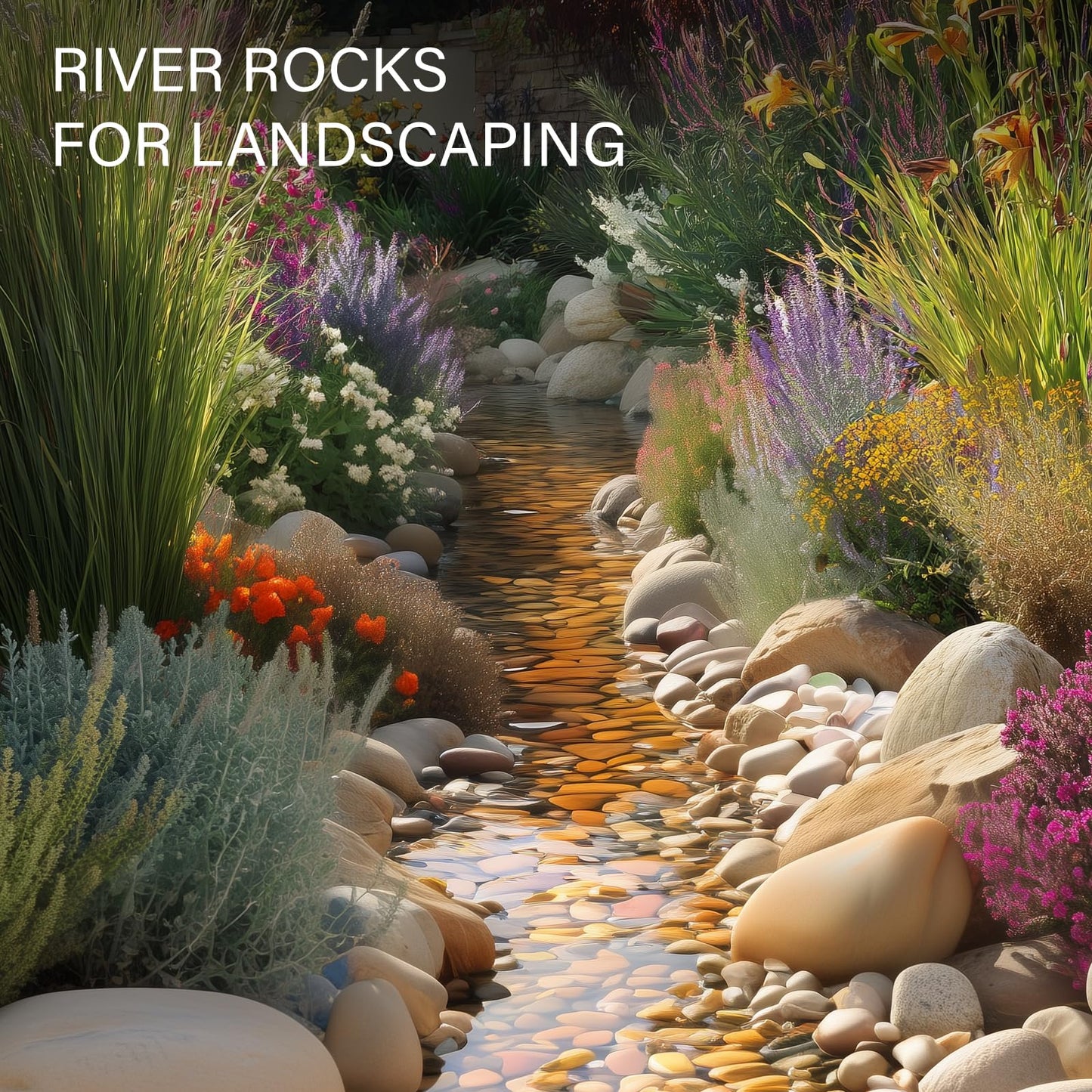 NUPICK 16lb Mix River Rocks for Outdoor Landscaping, 1-2 Inch Pebbles for Indoor Plants, Natural Polished Aquarium Gravel, Decorative Rocks for Succulent, Garden, Vases Fillers, Bird Baths