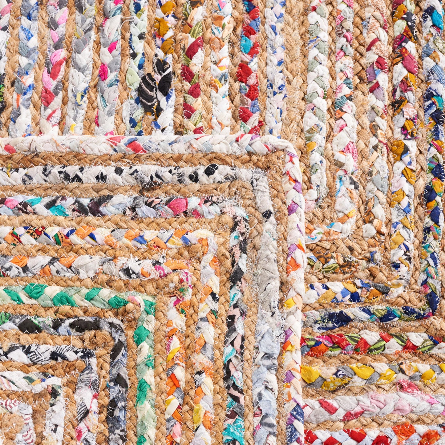 SAFAVIEH Area Rug 2x3 - Cape Cod Collection - Beige & Multi, Handmade Jute & Cotton, Woven Braided Design (CAP202B)